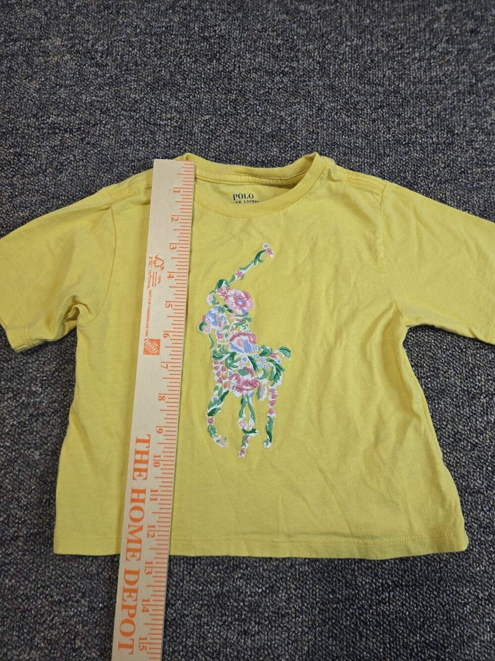 Polo Ralph Lauren Girls T Shirt Embroidered Pony Floral Sz 4t